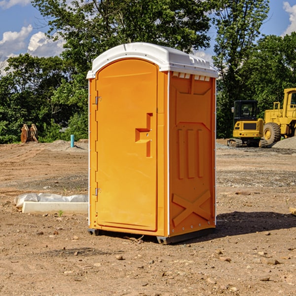 how often are the porta potties cleaned and serviced during a rental period in Divernon